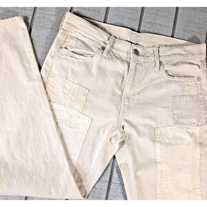 Polo Ralph Lauren Patch Jeans Women's 28 Slim Cream Denim Cotton Pants